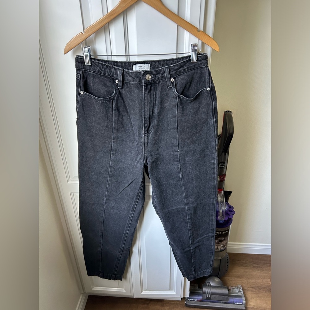 Faded Black Straight Leg Jeans